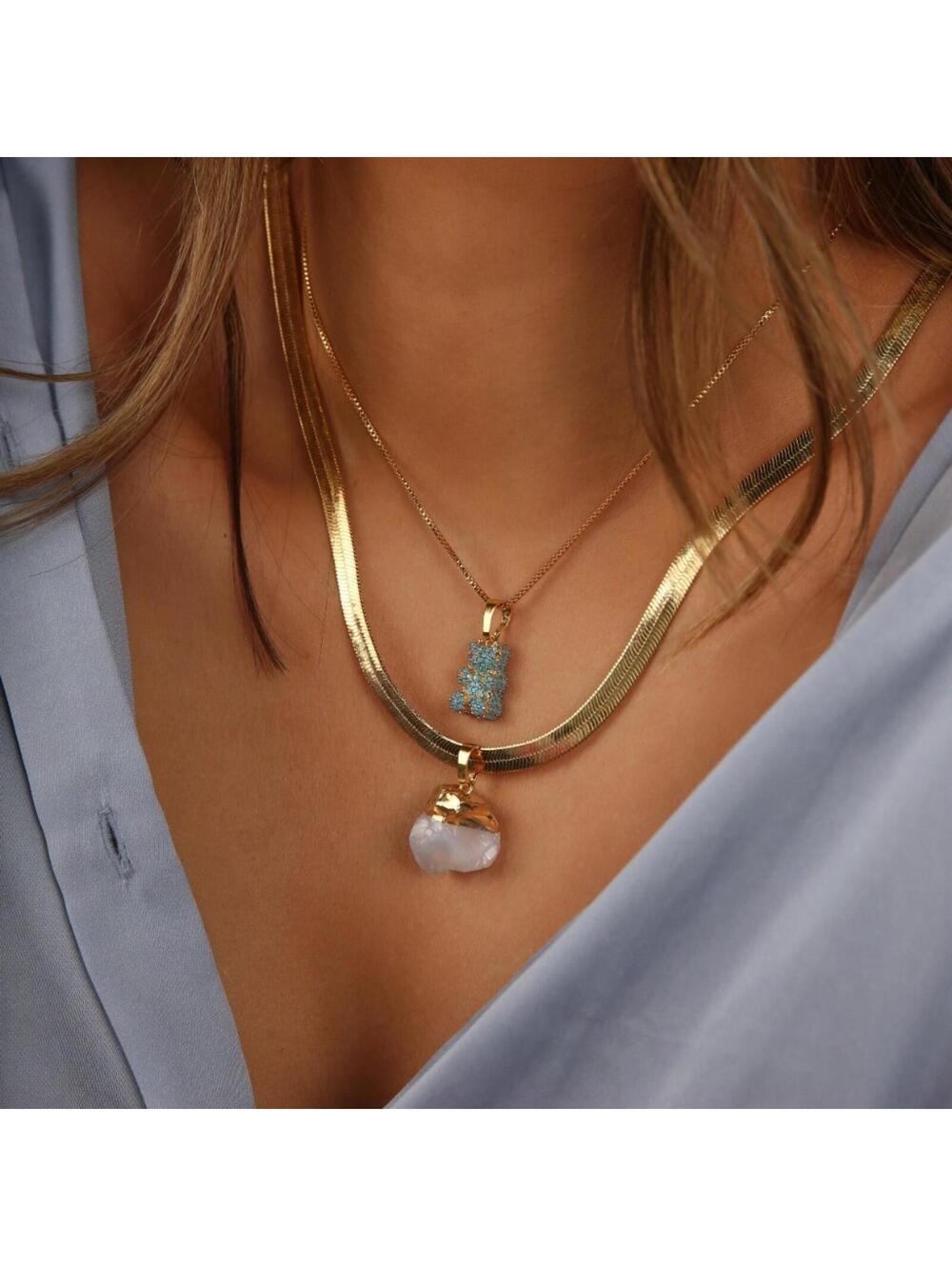CRYSTAL HAZE JEWELRY Medusa Chain Necklace - Gold